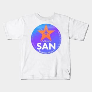 SAN DIEGO California round sticker design Kids T-Shirt